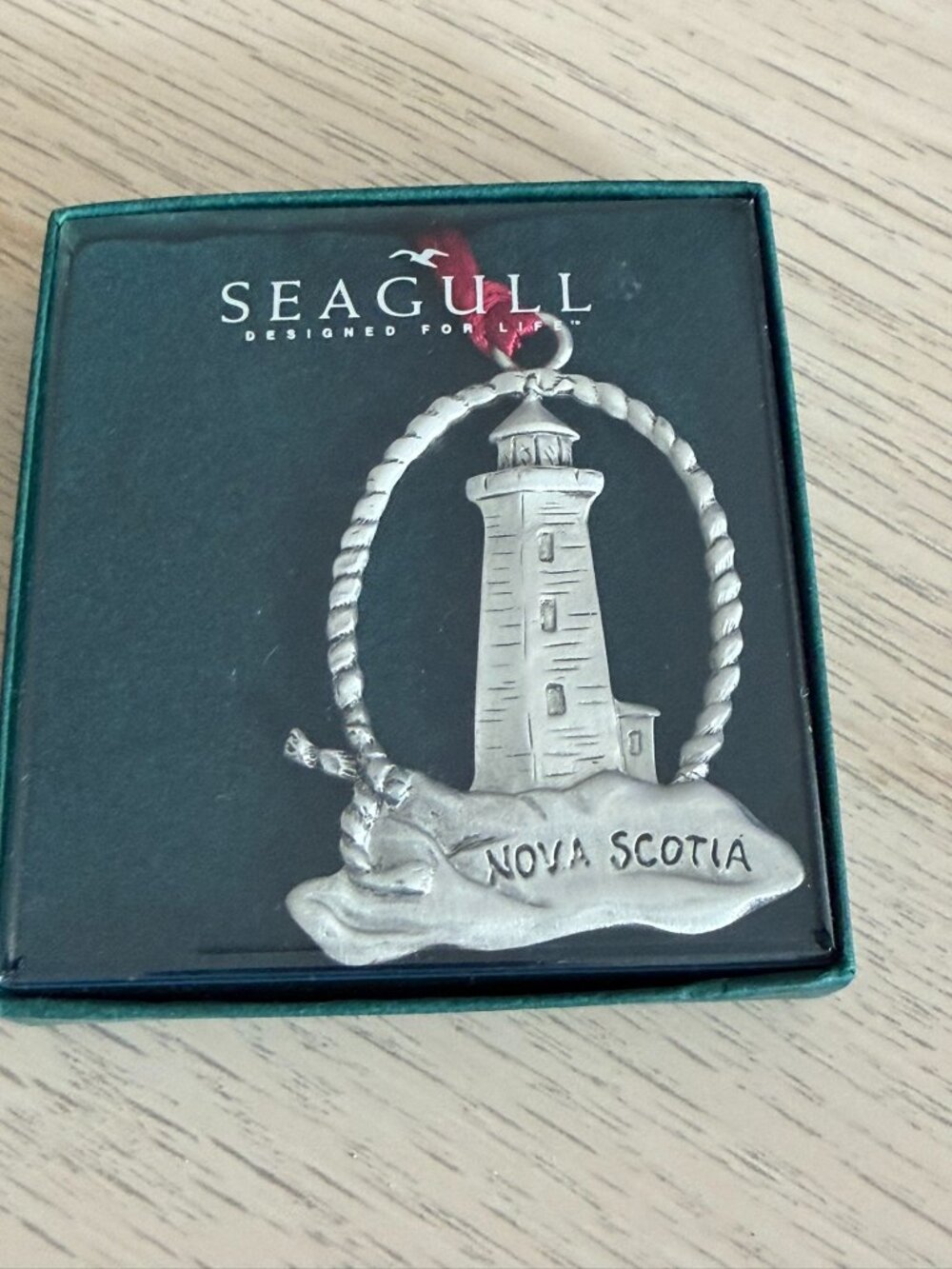 Vintage Seagull Pewter Nova Scotia Lighthouse Ornament 1994 Brand New in Box